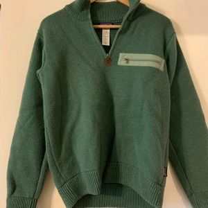 Green Patagonia Knit Quarter Zip Sweater